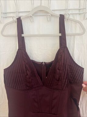 Missguided Plus Asymmetrical Burgundy Midi Dress